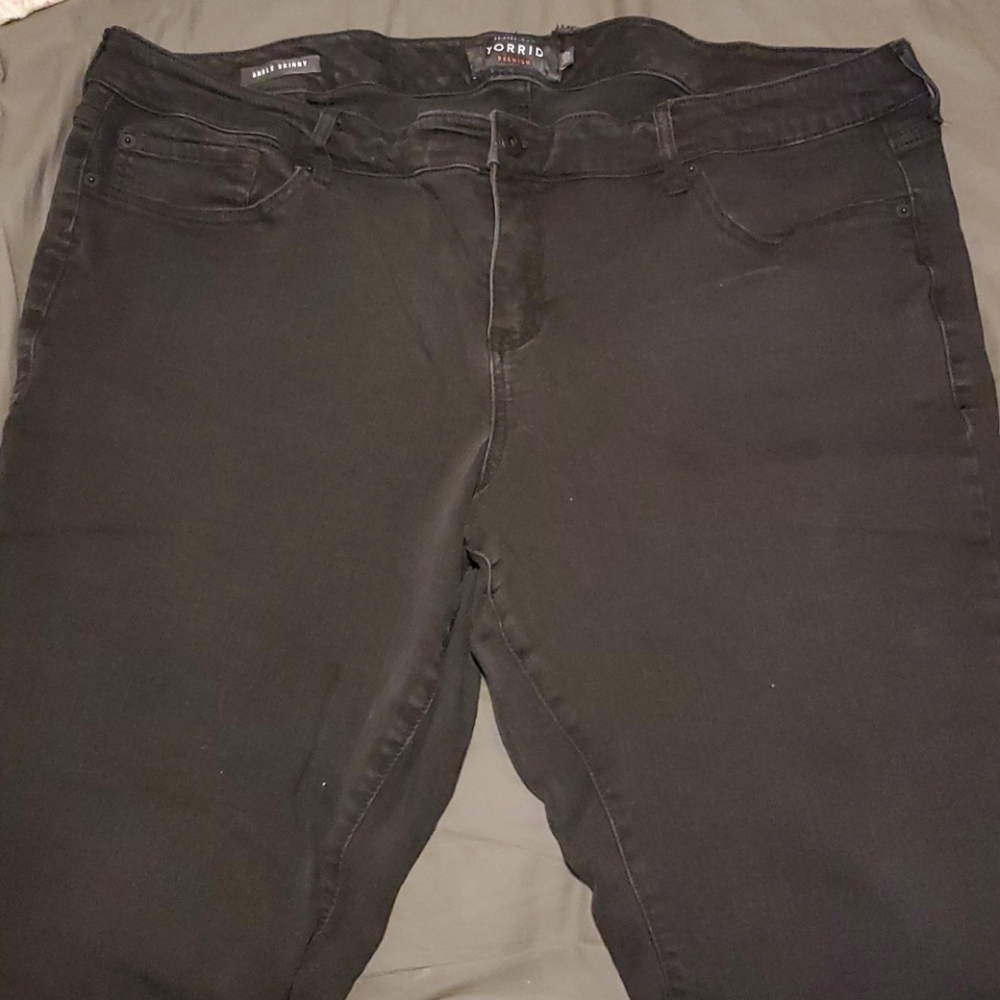 Torrid Skinny Jean 24R black with eyelash lace